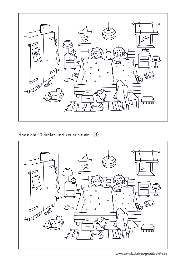 Fehlersuchbilder zum Schlafzimmer, Garten und Keller (3)